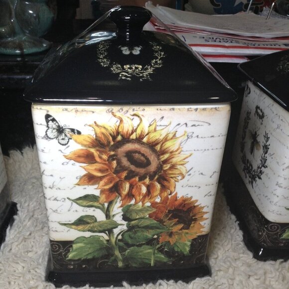 VINTAGE French Sunflower Set/Certified Int'l. Classic, French Flair; Kitchencore - Picture 2 of 6